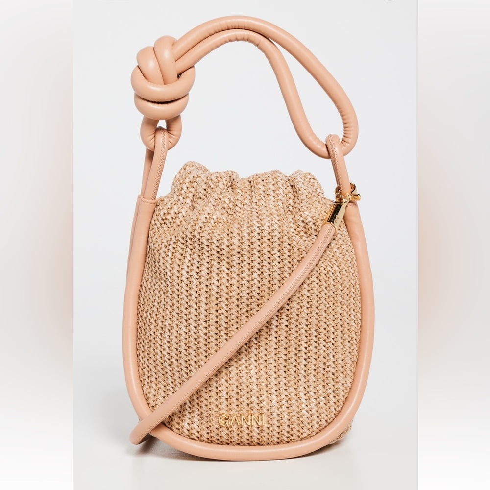 Ganni Small Knot Raffia Bag Brand New